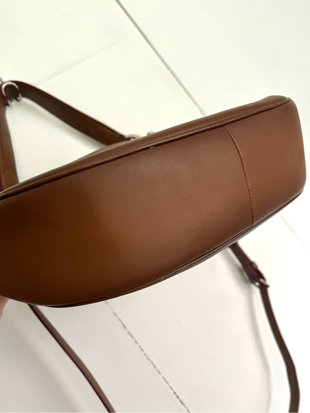 Coach Nomad Mae Burnished Glovetanned Leather Brown Hobo Crossbody Bag 54868 - Picture 7 of 10